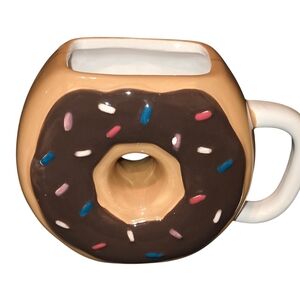 2 Chocolate Sprinkle Donut Coffee Mugs Set